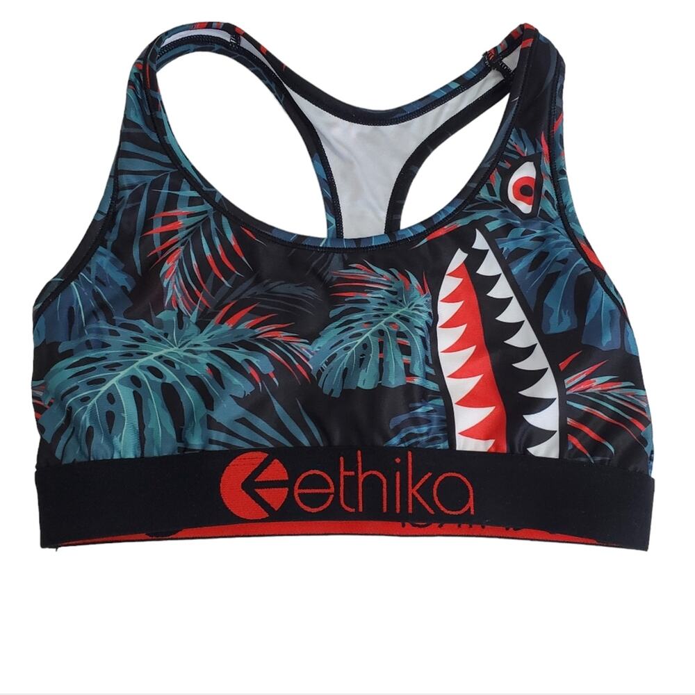 Ethika | Bomber Lava Tropical Shark Print Low Impact Sports Bra